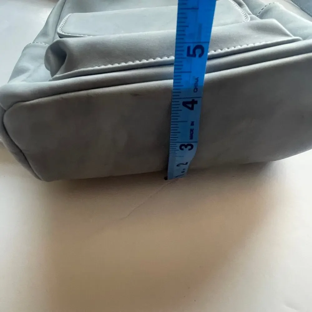 Packs Project Light Blue Faux Leather Backpack with Velvet Lining Casual Bag